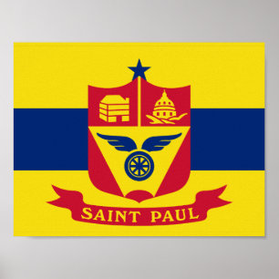Flagga St Paul, Minnesota Poster
