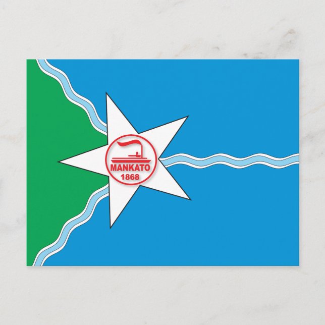 Flagga stad Mankato Vykort (Framsida)