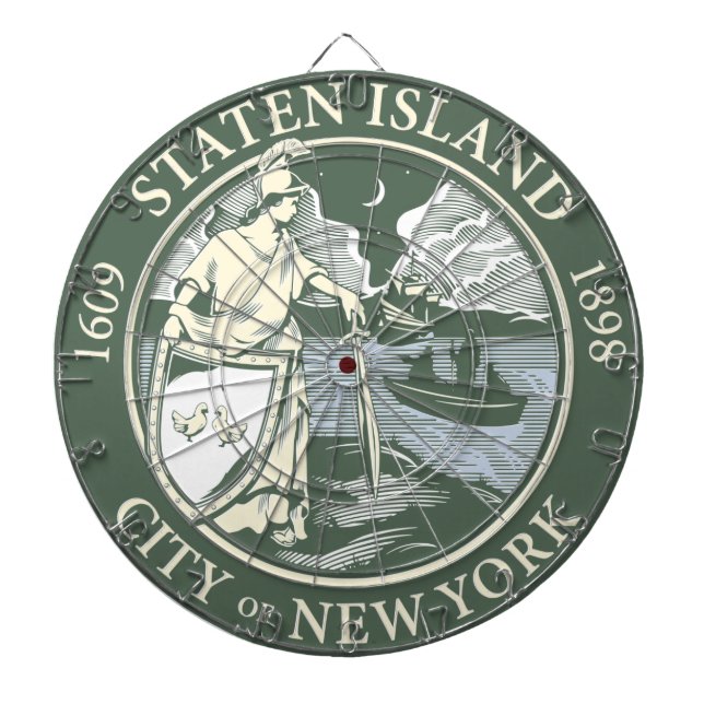 Flagga Staten Island (Borough of New York City) Darttavla (Framsidan)