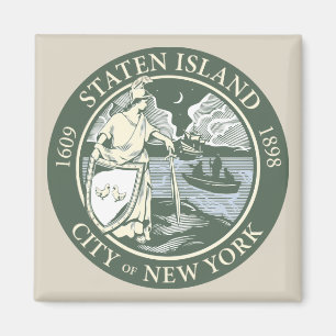 Flagga Staten Island (Borough of New York City) Magnet