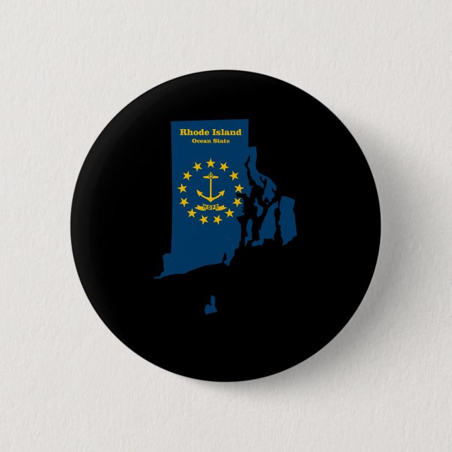 Flagga Sticker rhode island Karta Knapp (Framsida)