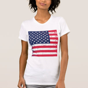 Flagga Stjärna mot T-Shirt-Patriotic T Shirt