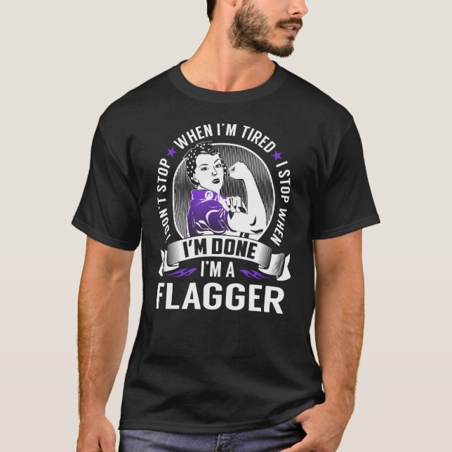 Flagga stopp när jag är klar t shirt (Framsida)