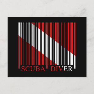 Flagga Streckkod Dive Vykort