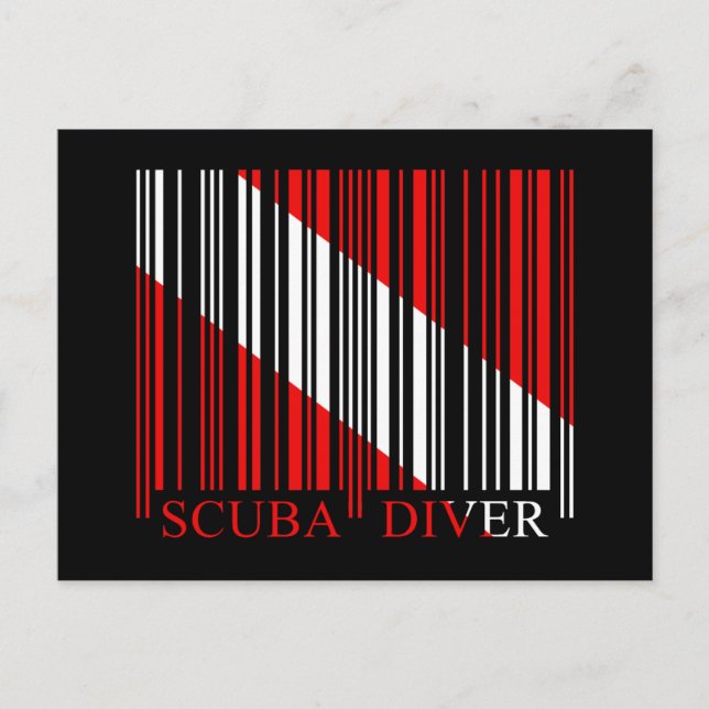 Flagga Streckkod Dive Vykort (Framsida)