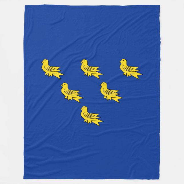 Flagga Sussex Fleecefilt (Framsidan)