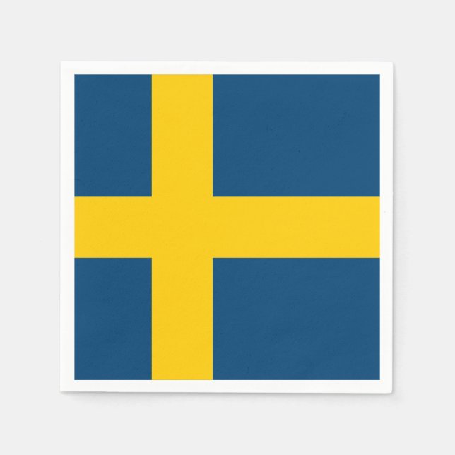 Flagga Sverige Pappersservett (Framsidan)