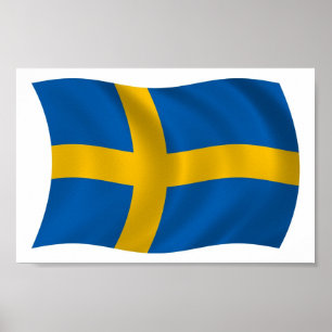 Flagga sverige Poster Skriv ut