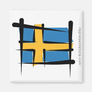 Flagga sverige Push Magnet