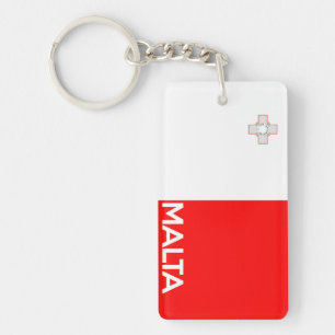 flagga-symbolen för malta land namn nyckelring