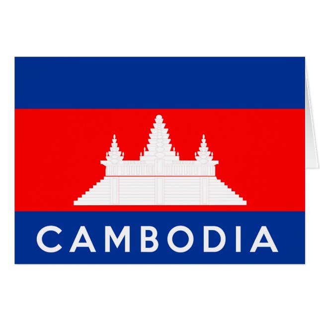 flagga-symbolen Kambodia land namn Hälsningskort (Framsidan Horizontal)