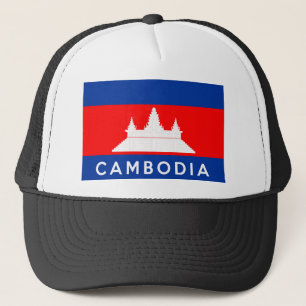 flagga-symbolen Kambodia land namn Truckerkeps