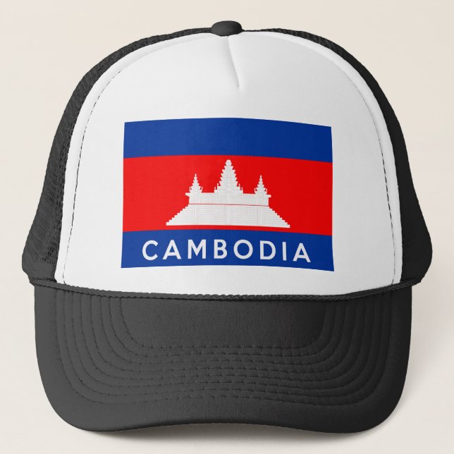 flagga-symbolen Kambodia land namn Truckerkeps (Framsida)