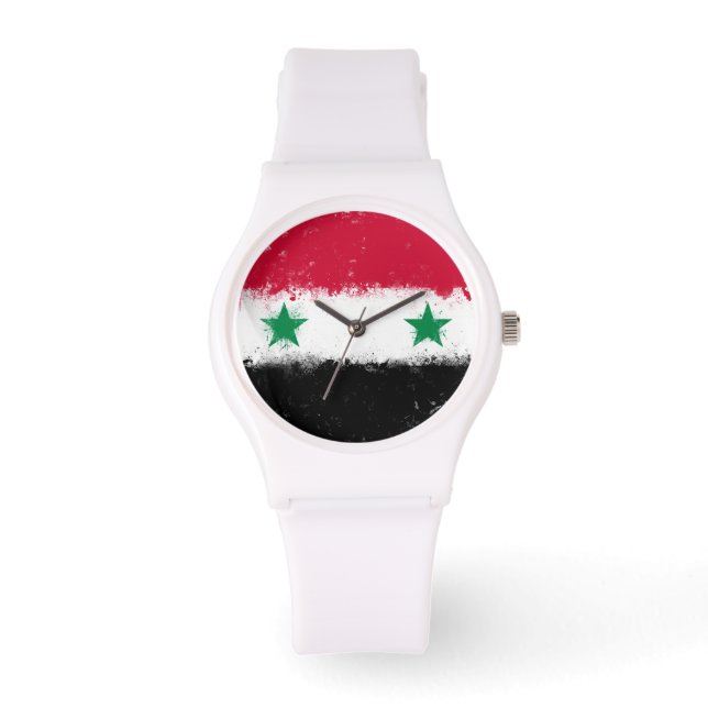 Flagga Syrien Armbandsur (Framsida)