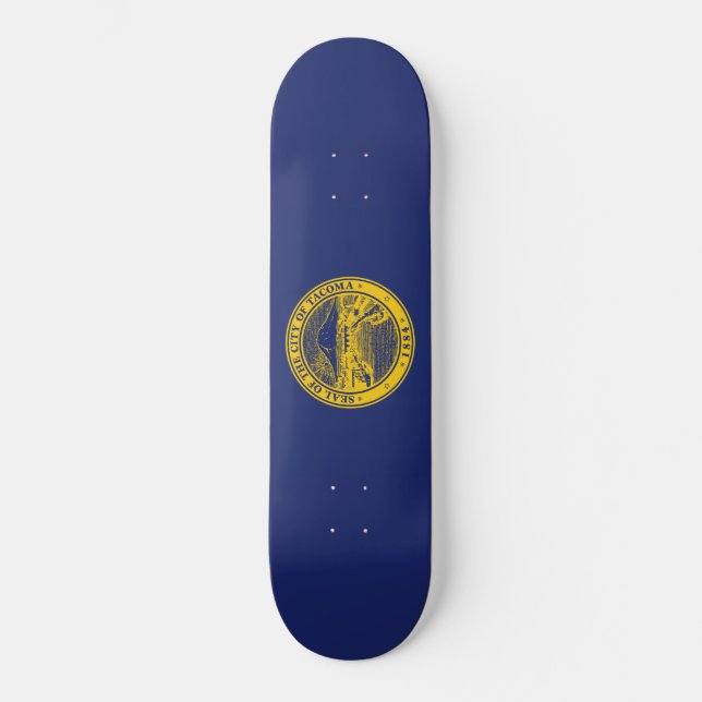 Flagga Tacoma (Washington City) Mini Skateboard Bräda 18,5 Cm (Framsida)
