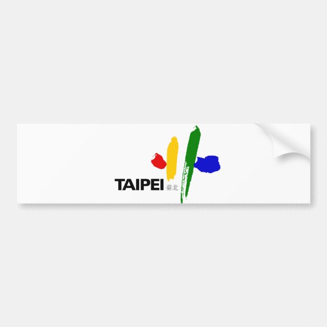 Flagga Taipei City (Taiwan) Bildekal (Framsidan)