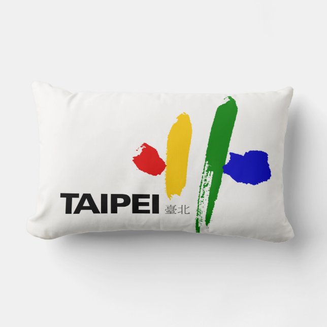 Flagga Taipei City (Taiwan) Lumbarkudde (Framsida)