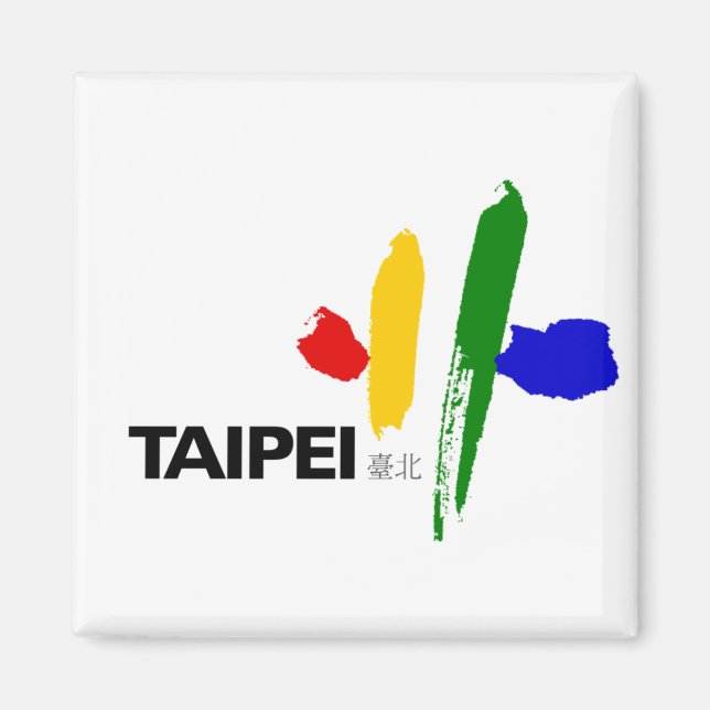 Flagga Taipei City (Taiwan) Magnet (Framsidan)