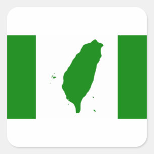 Flagga Taiwan - 臺 灣 獨 立 動 - 台 periodiseringsperiod Fyrkantigt Klistermärke
