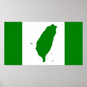 Flagga Taiwan - 臺 灣 獨 立 動 - 台 periodiseringsperiod Poster
