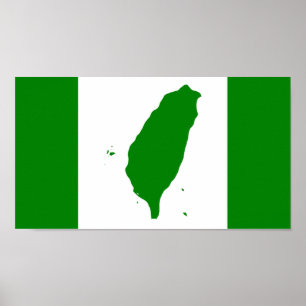 Flagga Taiwan - 臺 灣 獨 立 動 - 台 periodiseringsperiod Poster