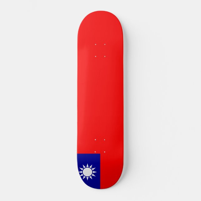 Flagga Taiwan Mini Skateboard Bräda 18,5 Cm (Framsida)