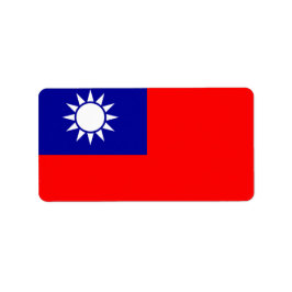 Flagga Taiwans etiketter Adressetikett