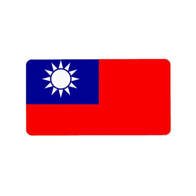 Flagga Taiwans etiketter Adressetikett (Framsidan)
