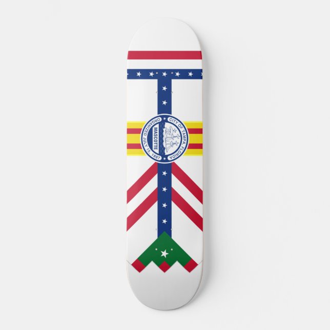 Flagga Tampa, Florida Mini Skateboard Bräda 18,5 Cm (Framsida)