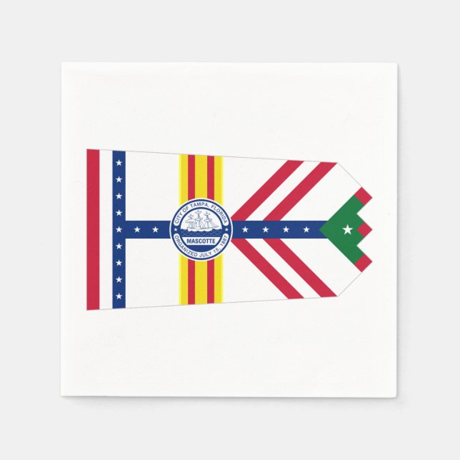 Flagga Tampa, Florida Napkins Pappersservett (Framsidan)