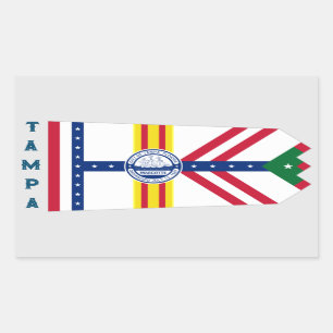 Flagga Tampa, Florida Rektangulärt Klistermärke