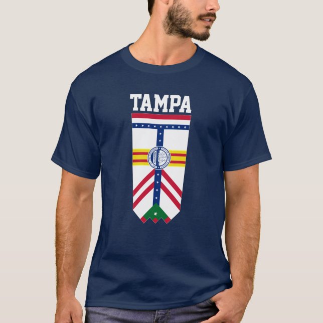 Flagga Tampa, Florida T Shirt (Framsida)