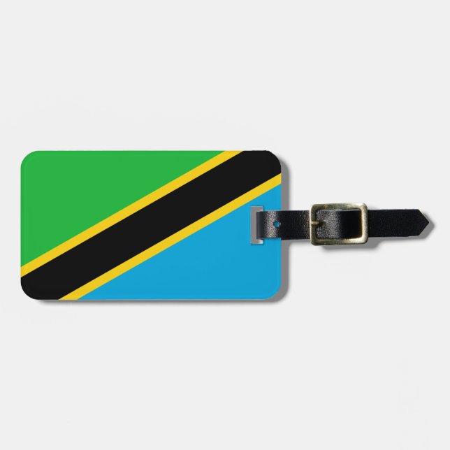 Flagga Tanzania Bagagebricka (Horisontell Framsida)