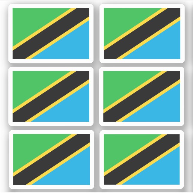 Flagga Tanzania - en samling Klistermärken (Framsida)