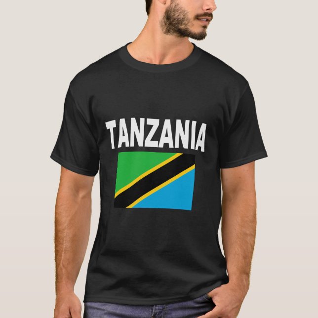 Flagga Tanzania Hoodie Coola Tanzanian Flaggor Jac T Shirt (Framsida)