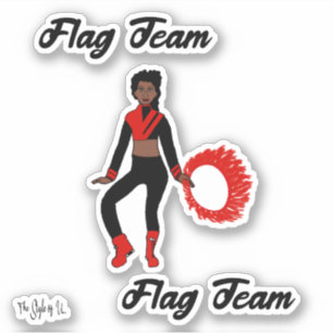 Flagga Team Ring Stickers (Black Red) Klistermärken