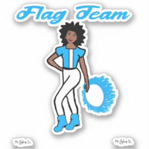 Flagga Team Ring Stickers ( Blue 2 ) Klistermärken