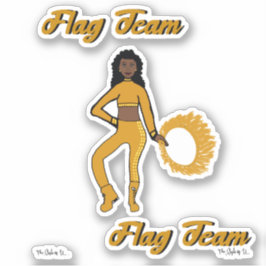 Flagga Team Ring Stickers ( Guld ) Klistermärken