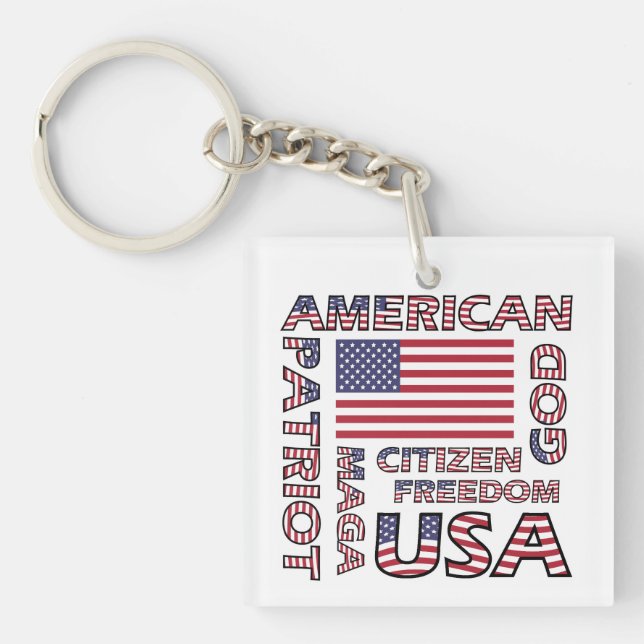 Flagga Text US Stars och stripes Patriot (Framsidan)