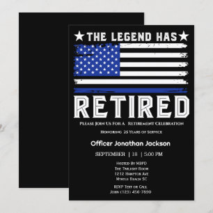 Flagga Thin Blue Line Polischef Pension Inbjudningar