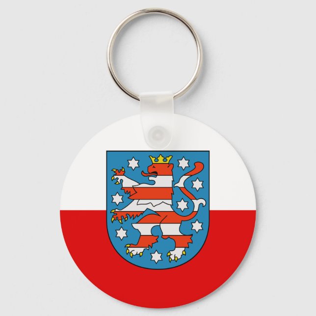 Flagga Thüringen Keychain Nyckelring (Framsida)