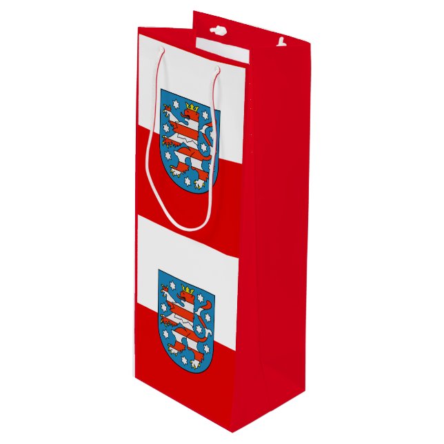 Flagga Thuringia Vin Gift Bag (Framsidan Vinklad)