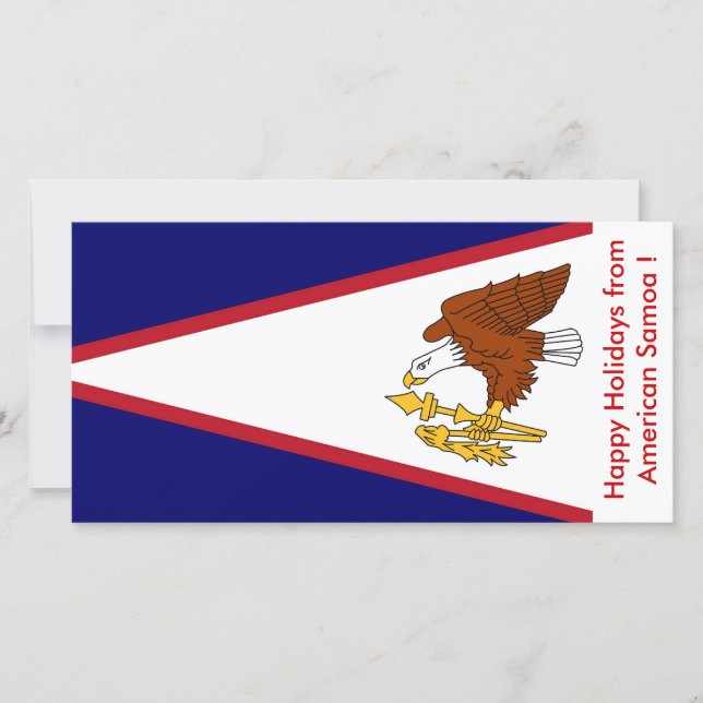 Flagga till American Samoa, Glad helg från USA Julkort (Framsida)