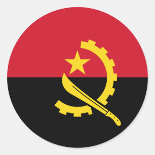 Flagga till Angola Sticker Runt Klistermärke