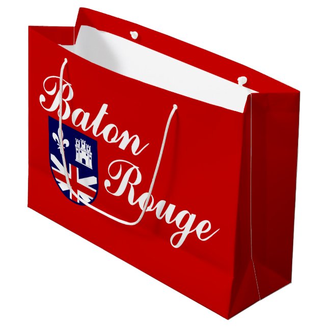 Flagga till Baton Rouge, Louisiana Large Gift Bag (Framsidan Vinklad)