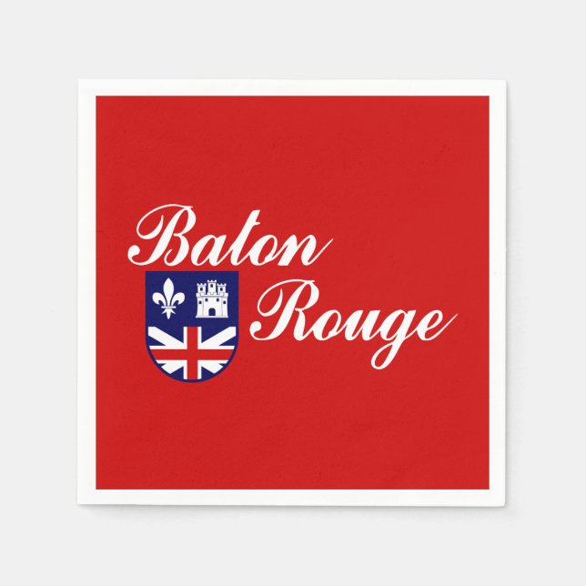 Flagga till Baton Rouge, Louisiana Napkins Pappersservett (Framsidan)