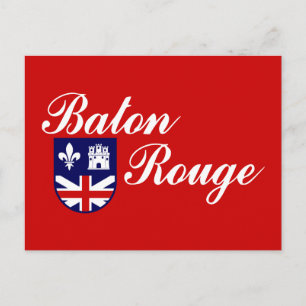 Flagga till Baton Rouge, vykort för Louisiana