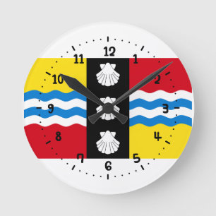 Flagga till Bedfordshire Square Wall Clock Rund Klocka