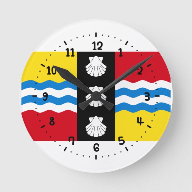Flagga till Bedfordshire Square Wall Clock Rund Klocka (Framsida)