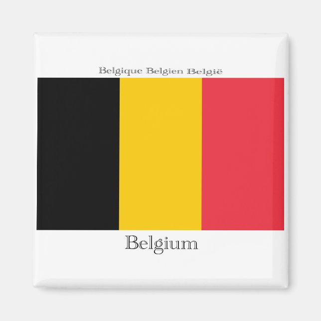 Flagga till Belgien Magnet (Framsidan)